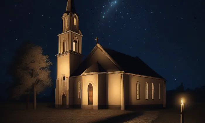 kostel Nanebevzetí Panny Marie (Cholina) – noc