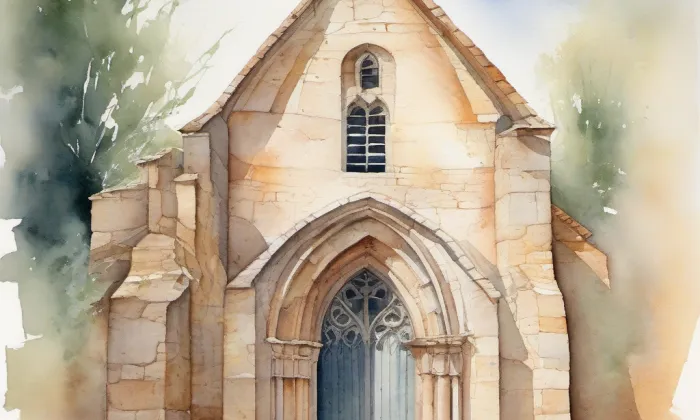 kostel svaté Maří Magdalény (Skořenice) – akvarel