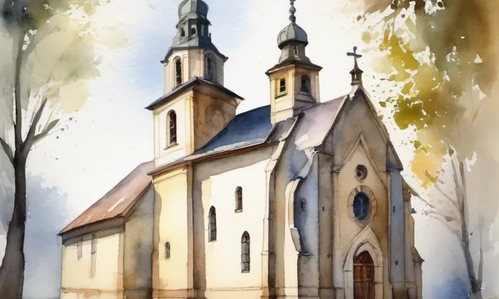 Kostel svatého Štěpána (Mýto) – akvarel