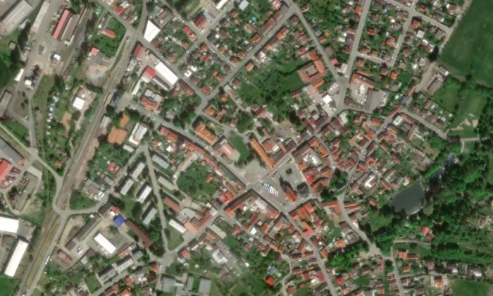 kostel svatého Aloise Gonzagy – letecký pohled
