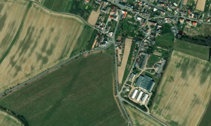 kostel svatého Gorazda (Vilémov) – letecký pohled