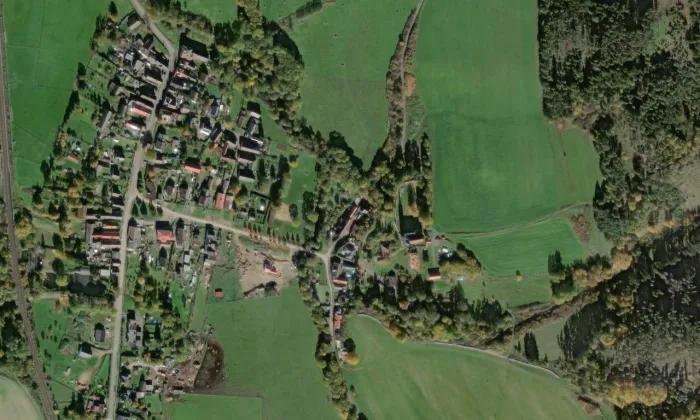 kostel svatého Jakuba Většího (Brod nad Tichou) – letecký pohled