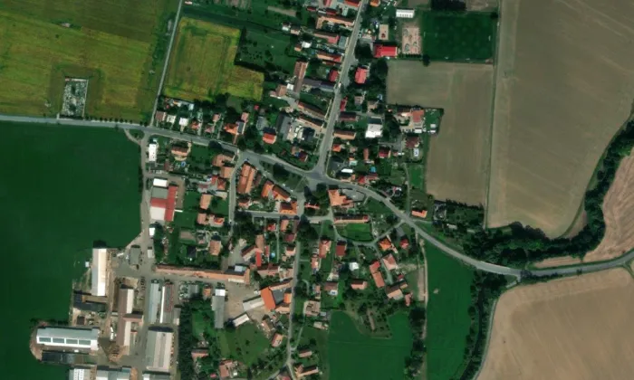 kostel svatého Jana Křtitele (Tuněchody) – letecký pohled