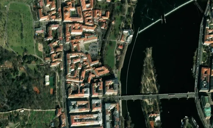 Kostel svatého Jana Křtitele na prádle – letecký pohled