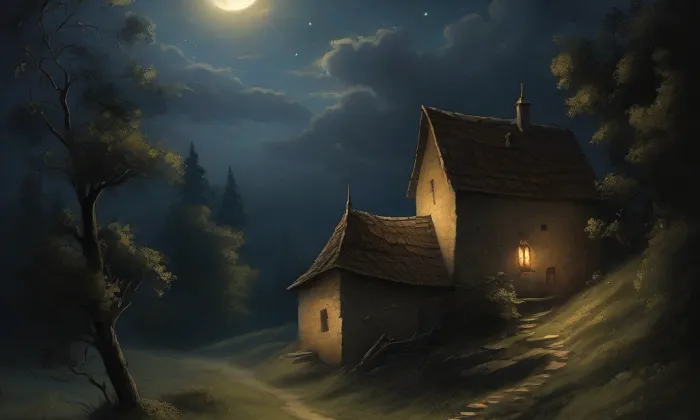 kostel svatého Jiří (Hněvčeves) – noc