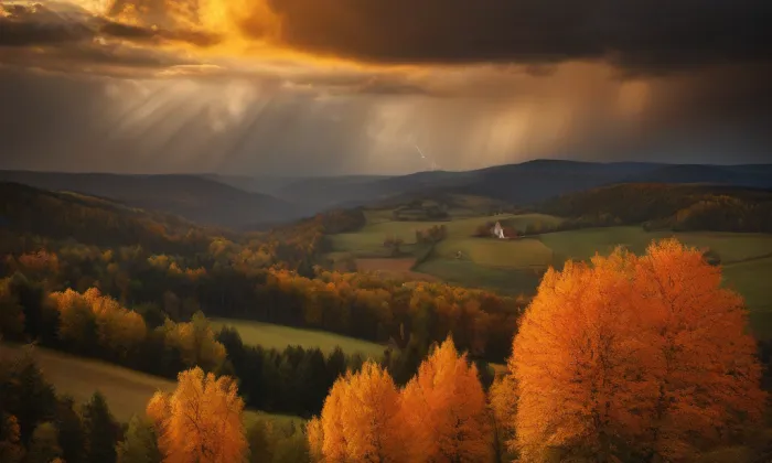 kostel svatého Jiří (Náklo) – autumn