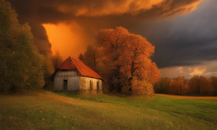 Kostel svatého Jiří (Třebovice) – autumn