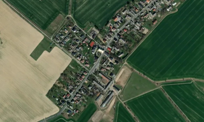 Kostel svatého Linharta (Dolní Studénky) – letecký pohled