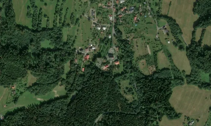 Kostel svatého Martina (Veselá) – letecký pohled