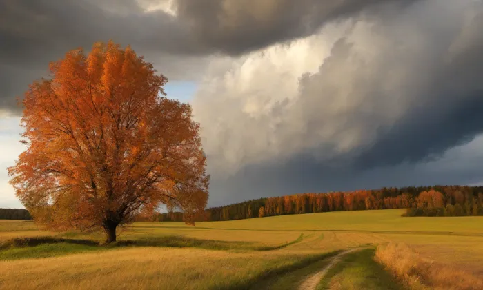Kostel svatého Mikuláše (Jindřichov) – autumn