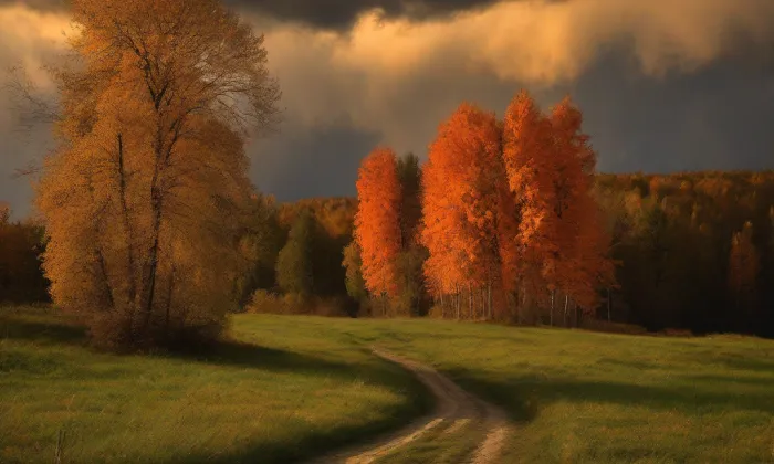 Kostel svatého Prokopa (Chotětov) – autumn
