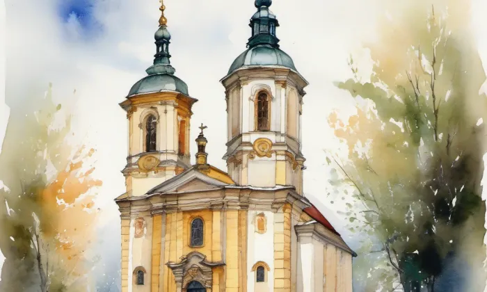Kostel svatého Václava (Nové Město) – akvarel