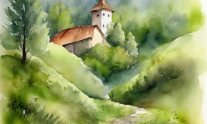 Lovčice – akvarel
