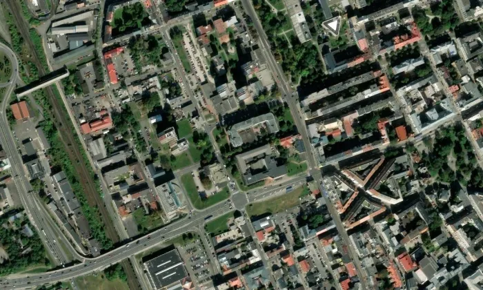 Polský dům – letecký pohled