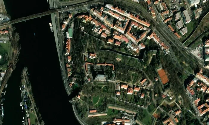 Pomník svatého Václava – letecký pohled