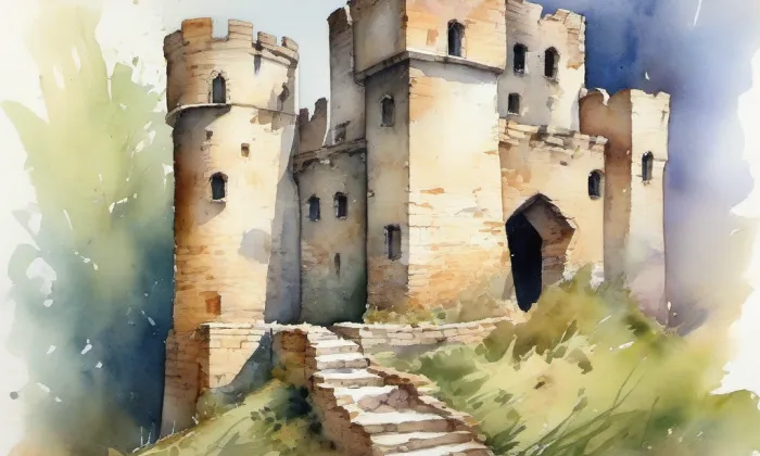 Pustý hrad – akvarel