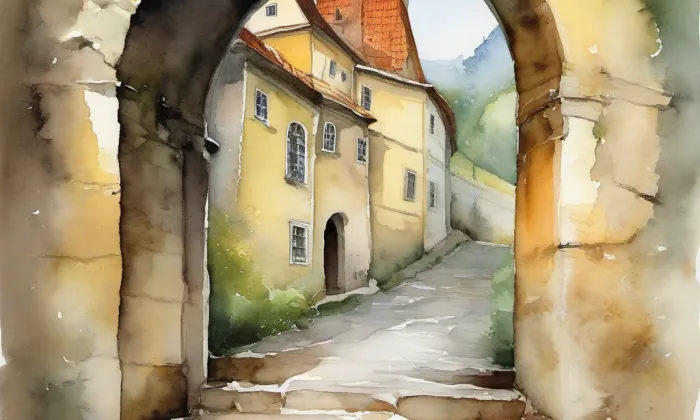 U Dobřenských – akvarel
