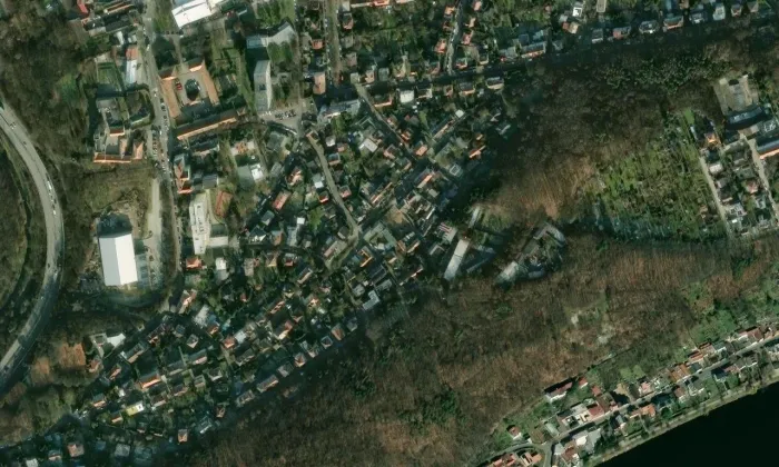 V chaloupkách – letecký pohled