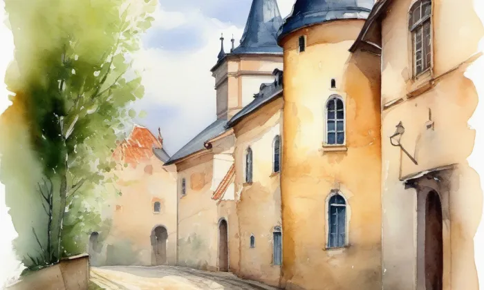 V jirchářích (Praha 1) – akvarel