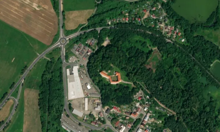 Vartenberk – letecký pohled