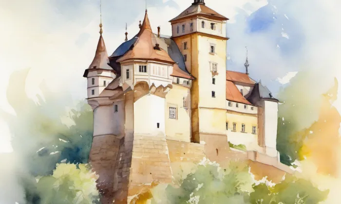 Zámeček Horní Těrlicko – akvarel