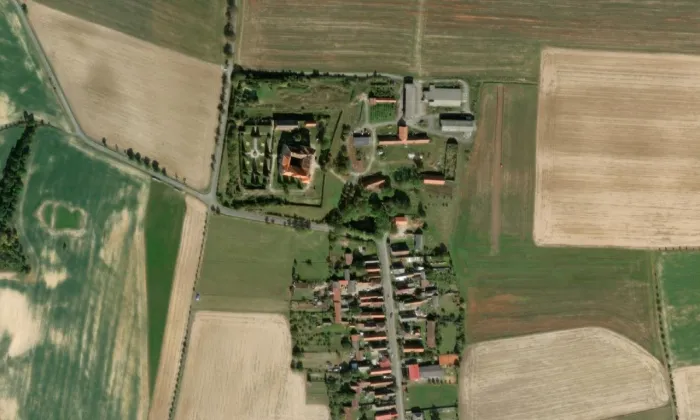 zámek Kaceřov – letecký pohled