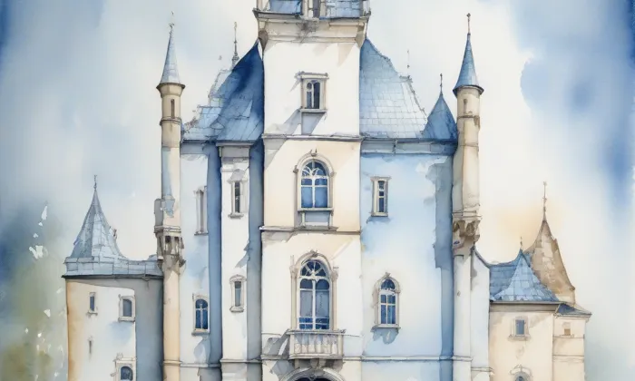 zámek Libědice – akvarel