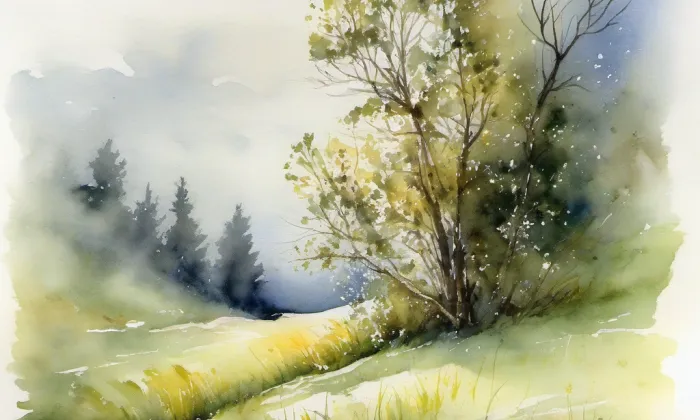 Zámek Radim – akvarel