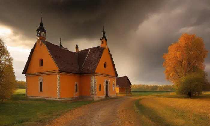 Kostel svatého Mikuláše (Lichnov) – autumn