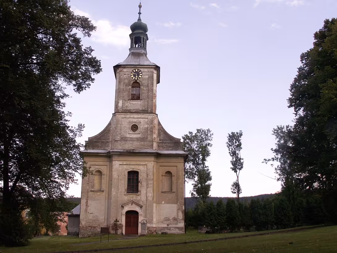 Dnešní pohled – Kostel Neposkvrněného početí Panny Marie (Holčovice)