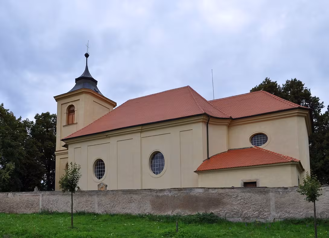 Dnešní pohled – Kostel svaté Markéty (Břežany)