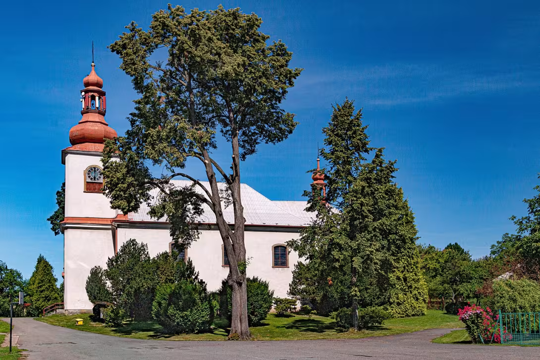 Dnešní pohled – Kostel svatého Petra a Pavla (Dobré)
