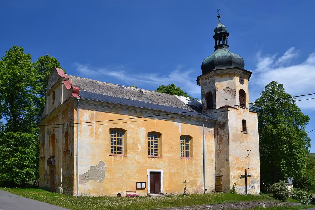 Dnešní pohled – Kostel svatého Vavřince (Verušičky)
