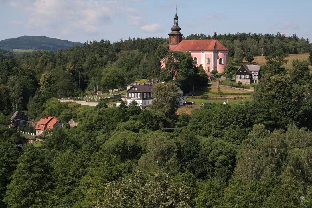 Dnešní pohled – Kostel svatého Václava (Srbská Kamenice)