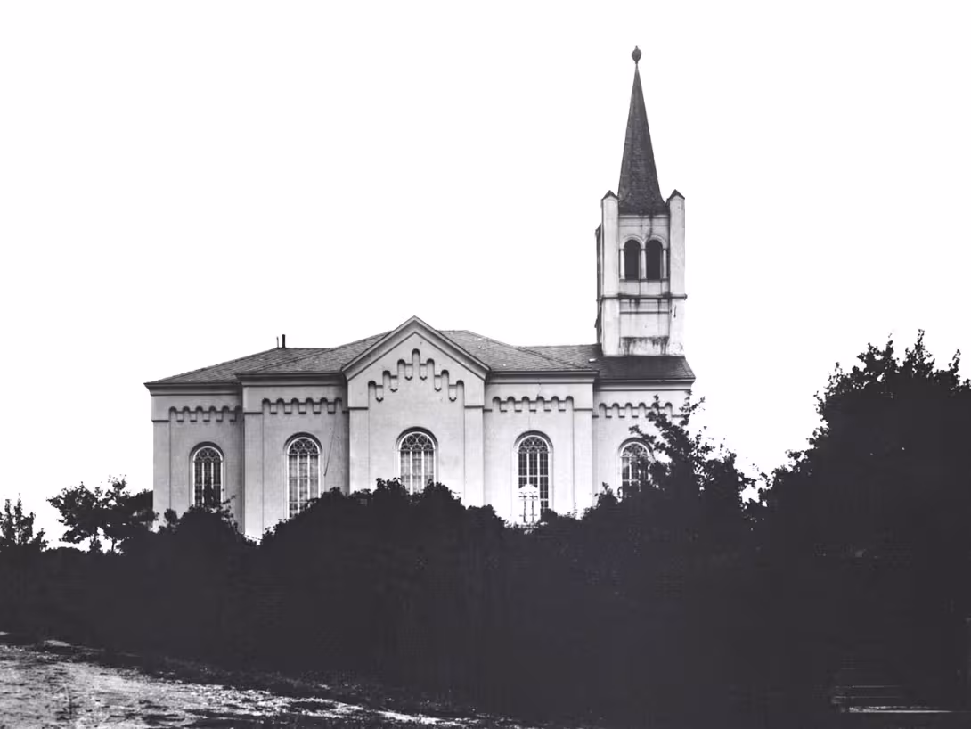 Dnešní pohled – evangelický kostel v Jirkově
