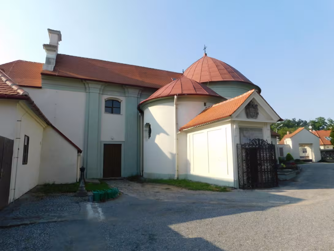 Dnešní pohled – kaple svatého Jana Křtitele ve Slavkově u Brna