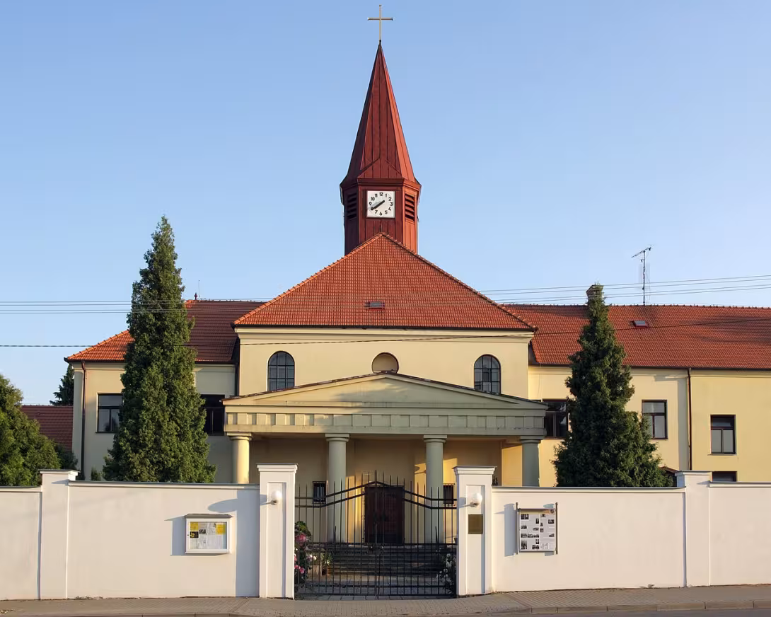 Dnešní pohled – kostel Božského srdce Páně (Rajhrad)