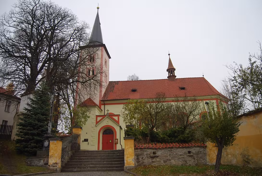 Dnešní pohled – kostel Stětí svatého Jana Křtitele (Čestice)