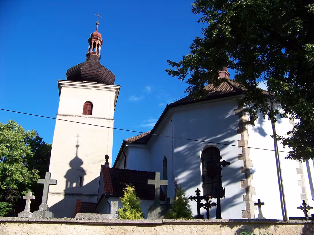 Dnešní pohled – kostel svatého Petra (Milín)