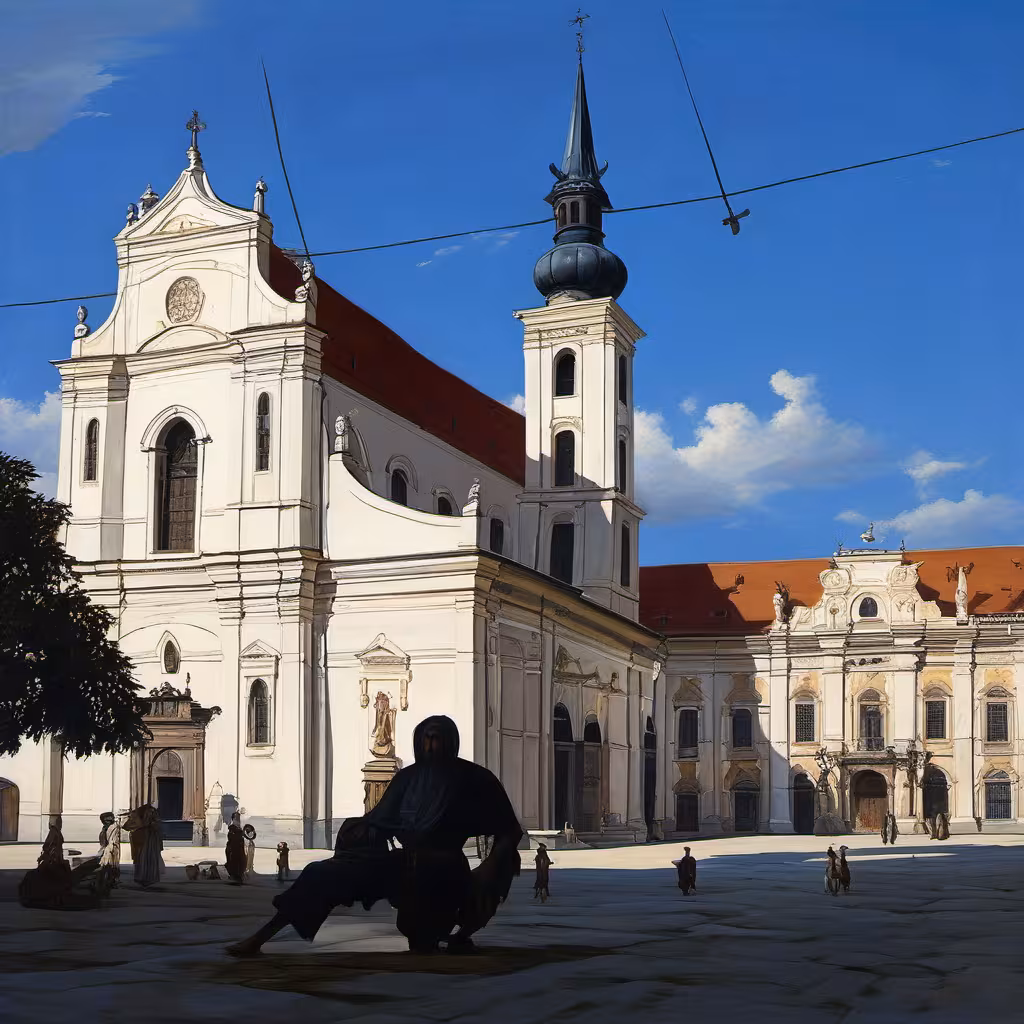 Historická podoba – augustiniánský klášter u kostela svatého Tomáše