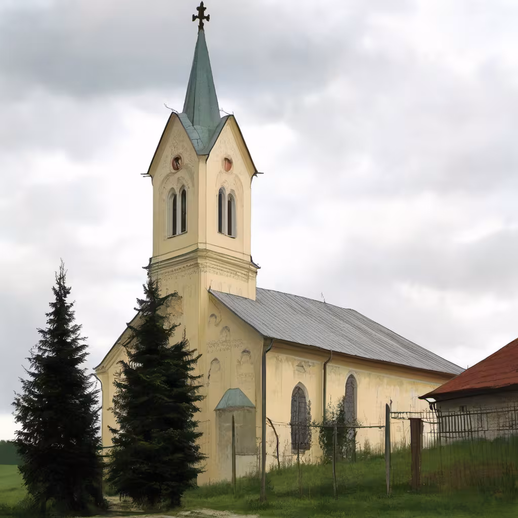 Historická podoba – evangelický kostel v Pozděchově