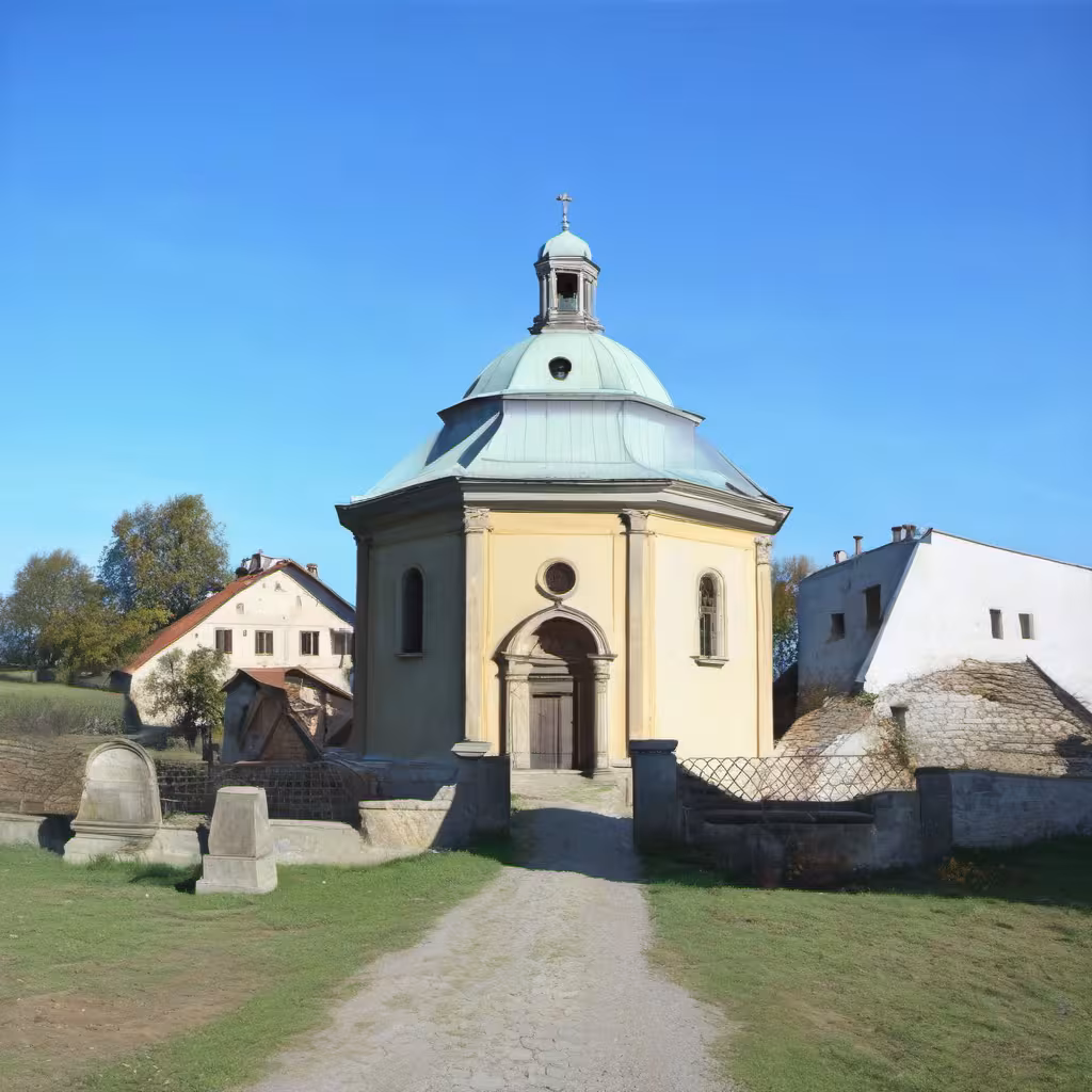 Historická podoba – kaple na hřbitově v Doksech