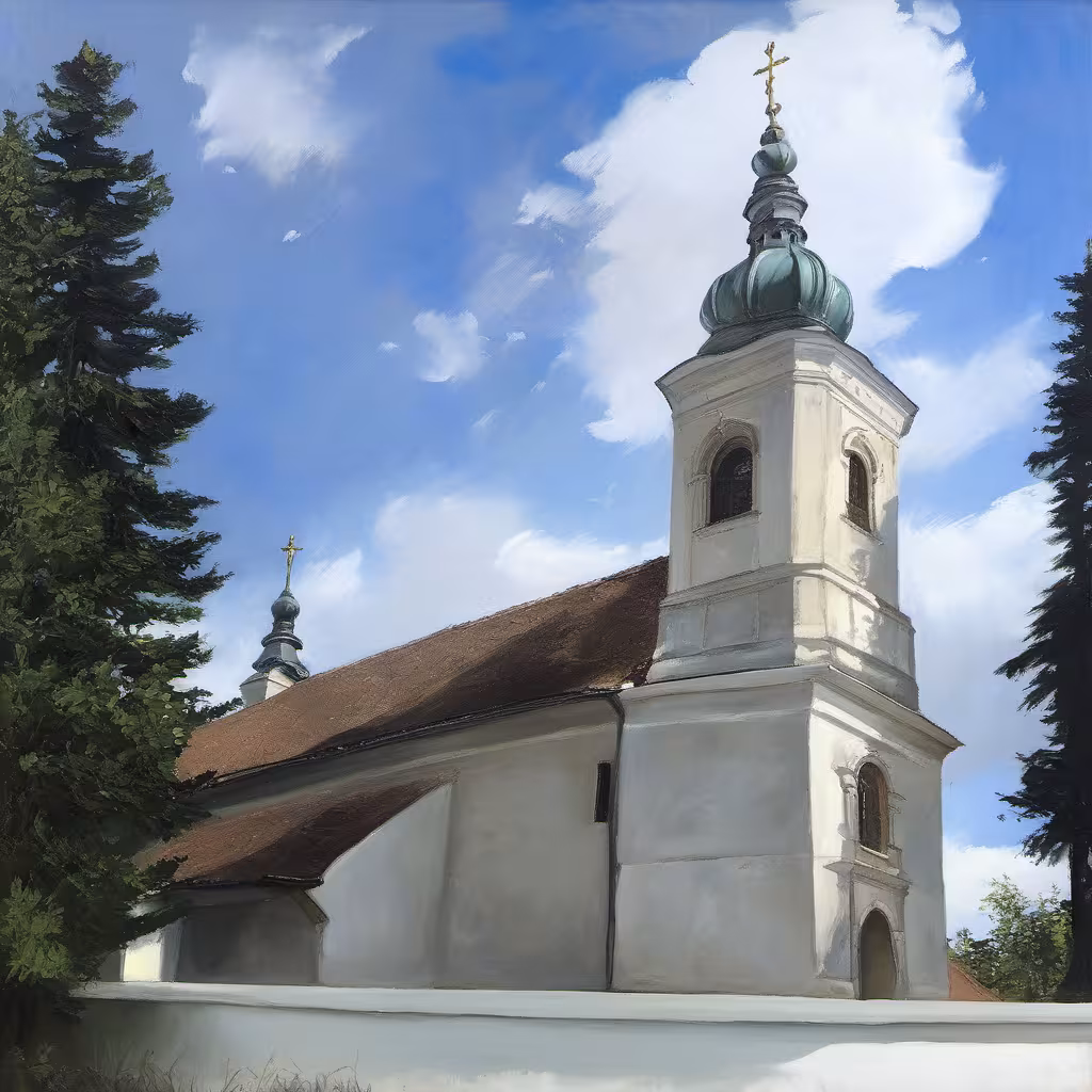 Historická podoba – kostel Nejsvětější Trojice (Střelice)